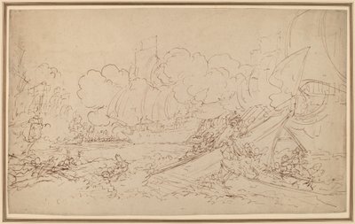 Studie für Die Schlacht von La Hogue (recto) von Benjamin West