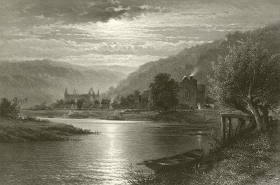 Tintern Abbey - Mondlicht auf dem Wye von Benjamin Williams Leader