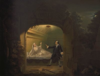 David Garrick und George Anne Bellamy in "Romeo und Julia", Akt V, Szene iii von Benjamin Wilson