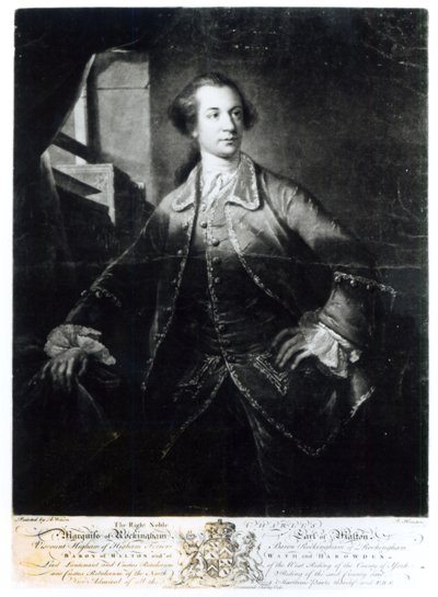 Porträt von Charles Watson-Wentworth, zweiter Marquis von Rockingham (1730-82), graviert von Richard Houston von Benjamin Wilson