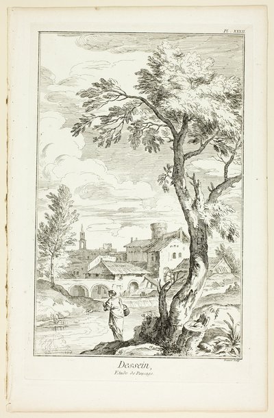 Entwurf: Landschaftsstudie, aus Encyclopédie von Benoit Louis Prevost
