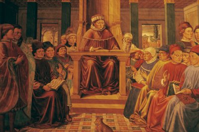 Augustinus lehrt Rhetorik in Rom von Benozzo di Lese di Sandro Gozzoli