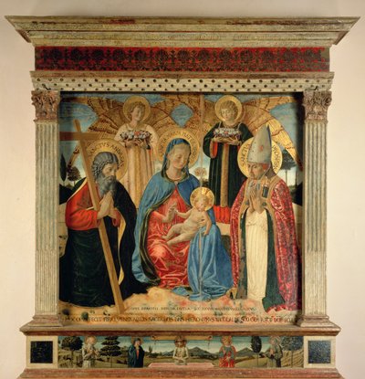 Madonna mit Kind und den Heiligen Andreas und Prosper, 1466 von Benozzo di Lese di Sandro Gozzoli