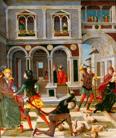 Das Massaker der Unschuldigen, Mitte bis Ende des 15. Jahrhunderts von Bernadino Jacobi Butinone