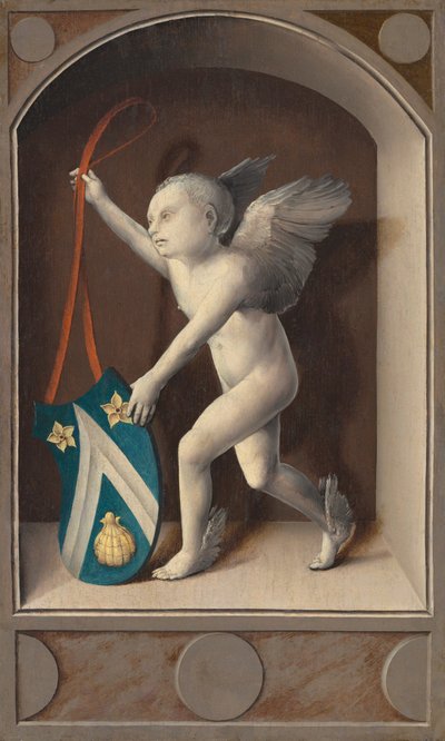 Putto mit den Waffen von Jacques Coëne [Rückseite], ca. 1513 von Bernaert van Orley