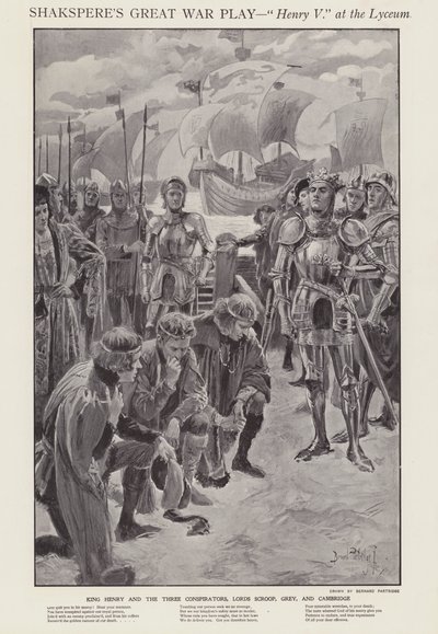 Szene aus einer Aufführung von Shakespeares Henry V im Lyceum Theatre, London von Bernard (after) Partridge