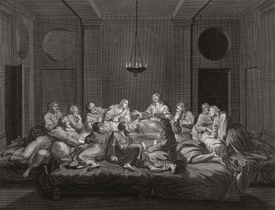 Jesus Christus und die Apostel beim letzten Abendmahl (Druck) von Bernard (after) Picart