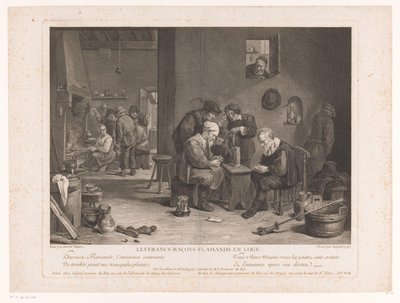 Wirtshausszene mit kartenspielenden Figuren von Bernard François Lépicié