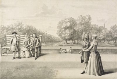 Figuren am Ufer des Long Water, Hampton Court Palace von Bernard Lens