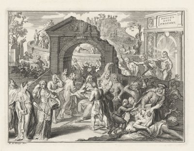 Karikatur über den Theaterstreit, ca. 1685 von Bernard Picart (attributed to)