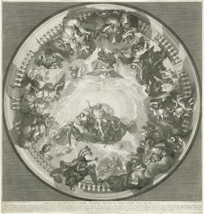 Deckenmalerei mit Christus, der den Heiligen Geist zur Erde sendet von Bernard Picart (workshop of)