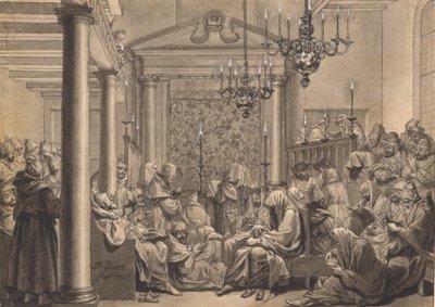 Großer Versöhnungstag in der Obbene Sjoel in Amsterdam von Bernard Picart