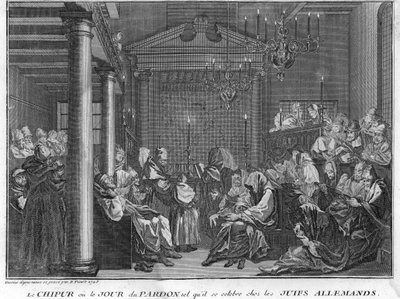 Judentum: Das Fest von Chipur unter deutschen Juden (Jom Kippur, Tag der Versöhnung für das jüdische Volk) Gravur aus 