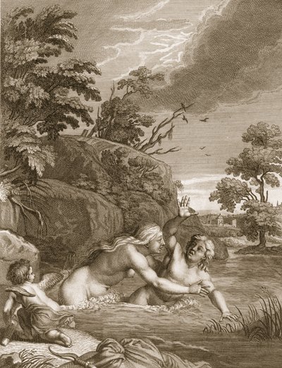 Salmacis und Hermaphroditus vereint in einem Körper, 1731 von Bernard Picart