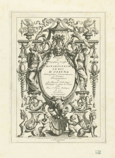Titelblatt für die Serie von Platten der Staatskutsche des Herzogs von Ossuna, 1713 von Bernard Picart