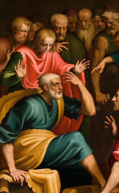 Kapelle des Heiligen Sakraments, Erste Südspanne, Bernardino Campi, Fußwaschung, Detail 1569 von Bernardino Campi