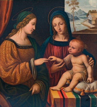 Die mystische Hochzeit der Heiligen Katharina, ca. 1520, 1911 von Bernardino Luini