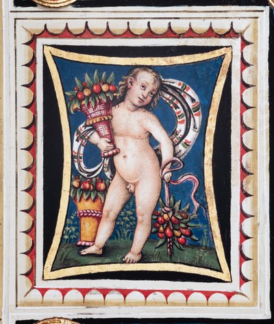Die Piccolomini-Bibliothek, die Decke, Panel mit Allegorie der Jahreszeiten: Frühling, Fresko von Bernardino di Betto, bekannt als Pinturicchio von Bernardino di Betto Pinturicchio