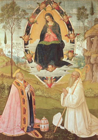 Jungfrau in Herrlichkeit mit St. Gregor und St. Benedikt von Bernardino di Betto Pinturicchio