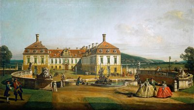 Das kaiserliche Lustschloss Schloss Hof, Ehrenhofseite von Bernardo Bellotto