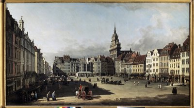 Der alte Marktplatz in Dresden von Bernardo Bellotto