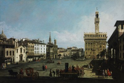 Die Piazza della Signoria in Florenz, 1742 von Bernardo Bellotto