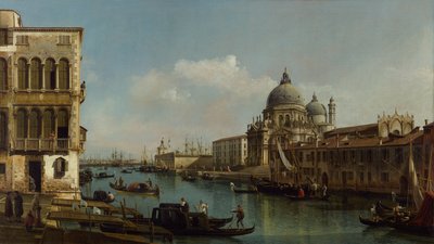 Blick auf den Canal Grande: Santa Maria della Salute und die Dogana vom Campo Santa Maria Zobenigo von Bernardo Bellotto