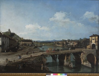 Ansicht der alten Brücke über den Po in Turin von Bernardo Bellotto