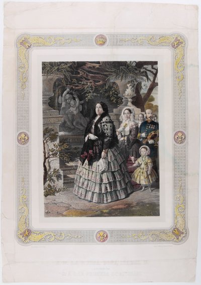 Ihre Majestät die Königin Isabel II. und ihre erhabene Tochter Ihre Hoheit die Prinzessin von As von Bernardo Blanco y Pérez
