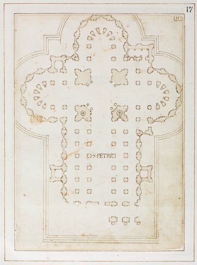 Plan von St. Peter, Codex Coner, 1513-15 (Tinte auf Papier) von Bernardo Della Volpaia Bernardo Della Volpaia