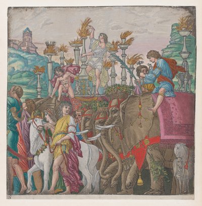 Blatt 5: Elefanten, aus Der Triumph von Julius Caesar, 1599 von Bernardo Malpizzi