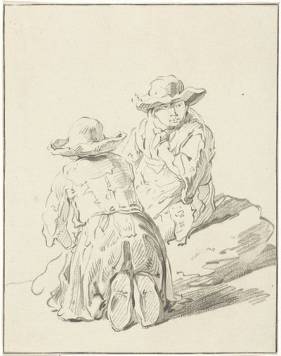Zwei auf dem Boden sitzende Jungen von Bernhard Schreuder