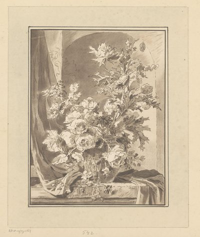 Vase mit Blumen vor einer Nische von Bernhard Schreuder