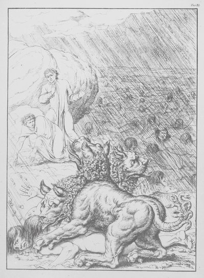 Dantes Göttliche Komödie, Inferno (Hölle), Platte XI (Lithografie) von Bernhard Schuler