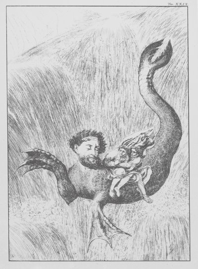 Dantes Göttliche Komödie, Inferno (Hölle), Platte XXIX (Lithografie) von Bernhard Schuler