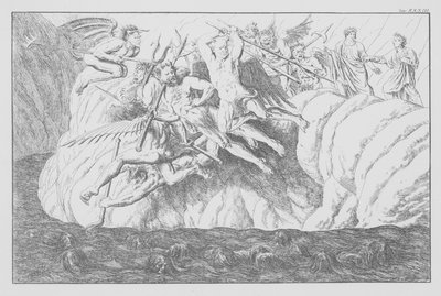 Dantes Göttliche Komödie, Inferno (Hölle), Platte XXXIII (Lithografie) von Bernhard Schuler