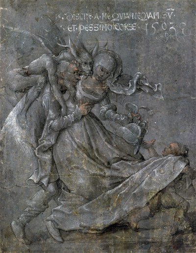 Liebespaar mit dem Teufel und Amor von Bernhard Strigel