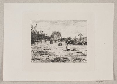 Landschaft mit einer Frau, die Reisig trägt von Bernhard Ulrik Middelboe