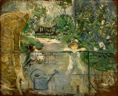 Kleine Mädchen im Garten oder der Korbstuhl, 1885 von Berthe Morisot