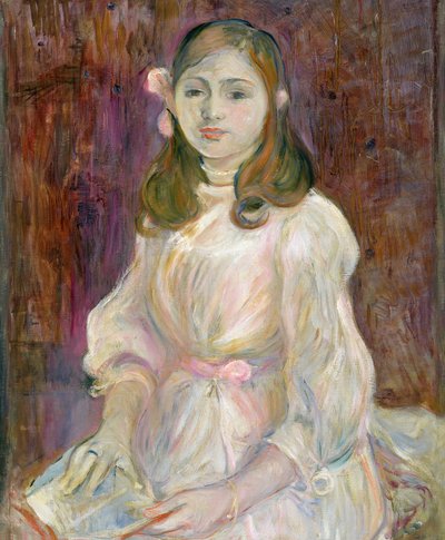 Porträt von Julie Manet (1878-1966) mit einem Buch, 1889 von Berthe Morisot