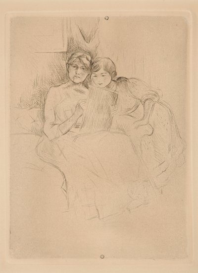 Die Zeichenstunde: Berthe Morisot und ihre Tochter von Berthe Morisot