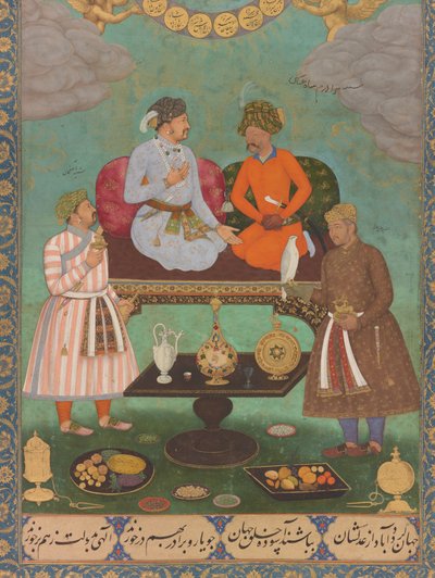 Jahangir unterhält Shah Abbas aus dem St. Petersburg Album (Detail) von Bishandas