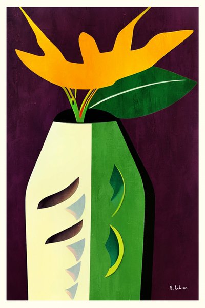 Modernes Blumen-Stillleben von Bo Anderson
