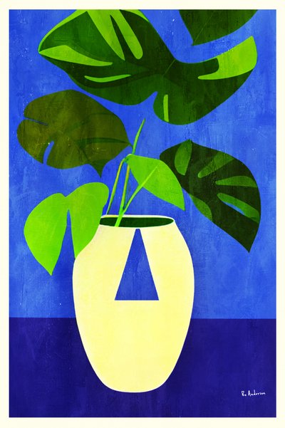 Monstera Blaue Botanische von Bo Anderson