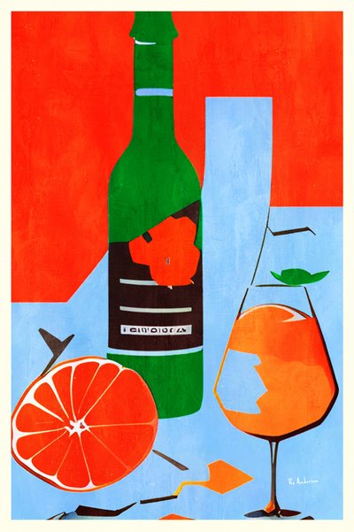 Lebendiges Orangen-Stillleben von Bo Anderson