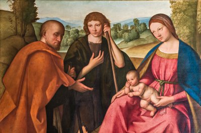 Anbetung der Hirten Madonna mit Jesuskind und zwei Hirten (Detail) von Boccaccio Boccaccino