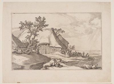 Tafel 3, aus Landschaften mit Bauernhäusern von Boetius Adams Bolswert