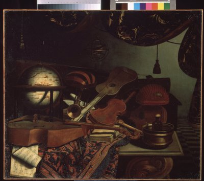 Stillleben mit Musikinstrumenten von Bonaventura Bettera