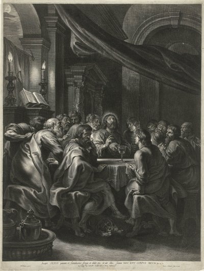 Christus und die Apostel beim letzten Abendmahl von Boëtius Adamsz. Bolswert