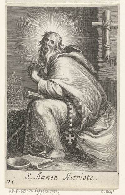 Heiliger Ammonius der Große als Einsiedler von Boëtius Adamsz. Bolswert